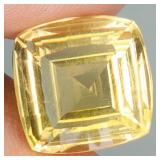 Cushion Concave Cut Natural Top Yellow Citrine 7.1