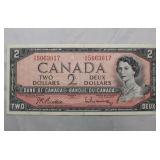 Canada $2 Banknote 1954 BC-38b Beattie Rasminsky