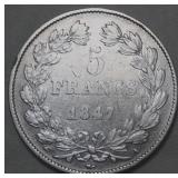 France  Louis Philippe I 5 Francs 1847A