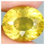 Oval Concave Cut Natural Unheated Lemon Quartz Bra