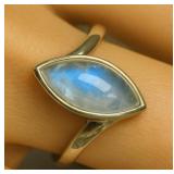 Silver 1.9g Moonstone App 1.25ct Ring Size