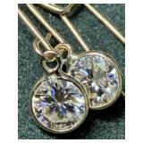 APPR $900 10K Gold 0.4g Moissanite 0.9ct Earing