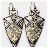 Vintage earrings enameled metal 50mm