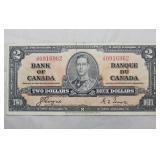 Canada $2 Banknote 1937 BC-22c Coyne Towers