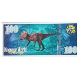 Silver Foil 2025 Dinosaur World $100 Banknote