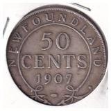 1907 NFLD 50 Cent Coin