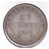 1917 NFLD 25 Cent Coin