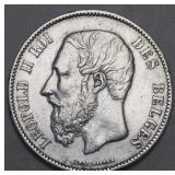 Belgium Leopold II 5 Francs 1870