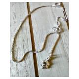 925 Sterling Silver Anklet with crystal charm