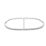 3mm Simulated Diamond CZ Platinum Plated Necklace