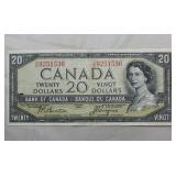 Canada $20 Banknote 1954 BC-33b Devil's Face  Coyn