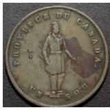 Cda Token PC-3 Quebec Bank 1852 1/2 Penny Br529