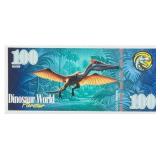 Silver Foil 2025 Dinosaur World $100 Banknote