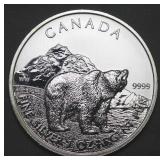 Canada $5 Wildlife 1oz Silver Bullion 2011 Grizzly