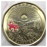 Canada $1 Klondike Gold Rush Colored