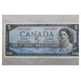 Canada $5 Banknote 1954 BC-39b Beattie Rasminsky
