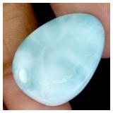 Pear Cabochon Natural Unheated Blue Larimar 18.67