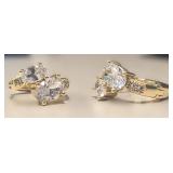 Simulated Diamond CZ 14k Gold Plated Earrings