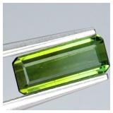 Octagon Cut Natural Unheated Green Tourmaline Moza