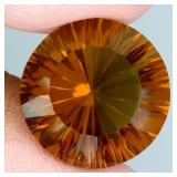 Round Concave Cut Natural Unheated Cognac Quartz B