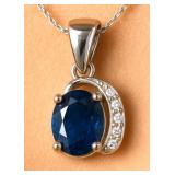 Silver 1.05g Sapphire 1ct Pendant Retail