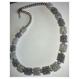 Vintage Retro Necklace 19' silver tone heavy