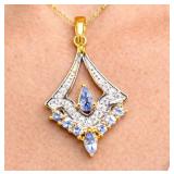 Silver 2.65g Genuine Tanzanite 1.65ct Pendant