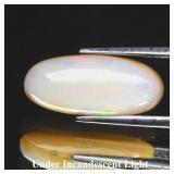 3.20ct 16.2x7mm Oval Cabochon Natural White Opal -