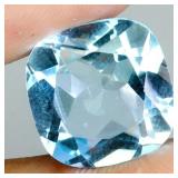 Cushion Cut Natural Top Swiss Blue Topaz Africa 6.