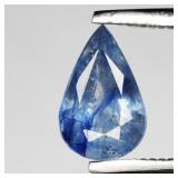 0.86ct 7.5x4.8mm Pear Blue Sapphire - Heated Glass