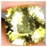 Cushion Concave Cut Natural Unheated Lemon Quartz