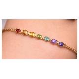 Silver 1.8g Multi Color Genuine Gemstone