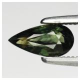 0.61ct 7.5x3.7mm Pear Natural Green Sapphire - Unh