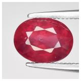 1.45ct 7.2x5.5mm Oval Natural Purplish Pink Rhodol