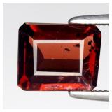 1.88ct 8x6.5mm Octagon Natural Reddish Orange Garn