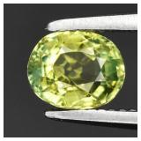 0.48ct 4.7x4mm Oval Natural Green Yellow Sapphire
