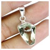 925 Sterling Silver Pendant Fancy Green Amethyst 1