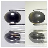 0.83ct 7.8x6mm Oval Cabochon Natural Black Opal -