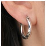 Silver 1.39g 15mm Hoop Earring