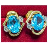 Silver 2.81g Topaz 4ct Earring Retail Value $