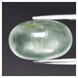 6.41ct 15x9.5mm Oval Cabochon Natural Green Prehni