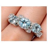 Silver 2.65g B.Topaz App 1ct Ring