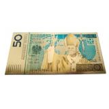 24K Gold Foil Bill Poland 50 Pln Zloty Banknote