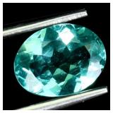 Oval Cut Natural Unheated Neon Blue Green Apatite