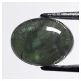 2.37ct 8.8x6.8mm Oval Cabochon Natural Green Sapph