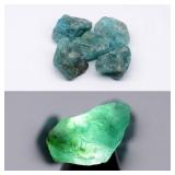 5pcs Lot 85.26ct Rough Natural Blue Green Apatite
