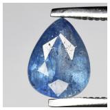 0.74ct 6.5x5mm Pear Blue Sapphire - Heated Glass F