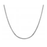 3mm Simulated Diamond CZ Platinum Plated Necklace