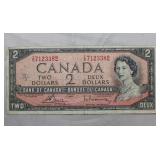 Canada $2 Banknote 1954 BC-38d Bouey Rasminsky