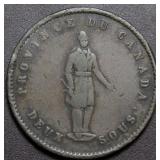 Cda Token PC-4 Quebec Bank Deux Sous 1852 Penny Br